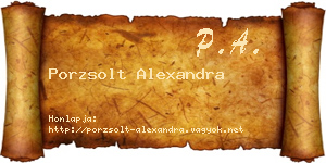 Porzsolt Alexandra névjegykártya